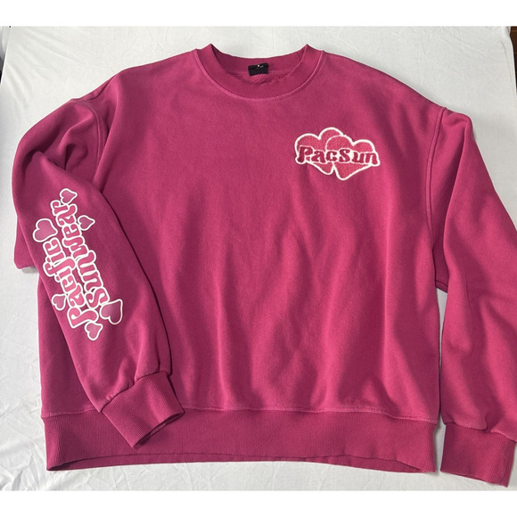 Pacsun Women's M Hot Pink Pullover Sweatshirt Cozy Loungewear Fall Cold Weather - Picture 1 of 9